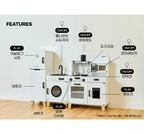 Luxury Wooden Kitchen Playset with Sound, Light & Water | Kids Cooking Toy Set