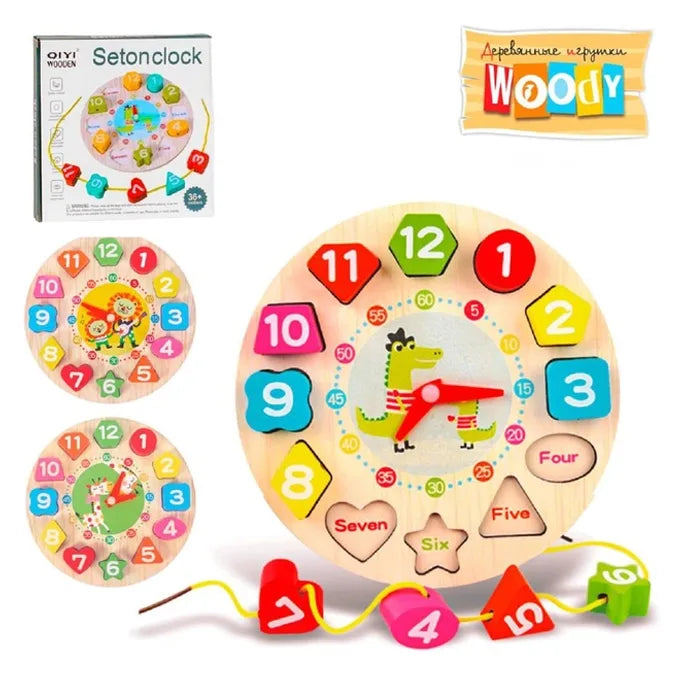Teaching Clock Wooden | Educational Time Learning Toy for Kids