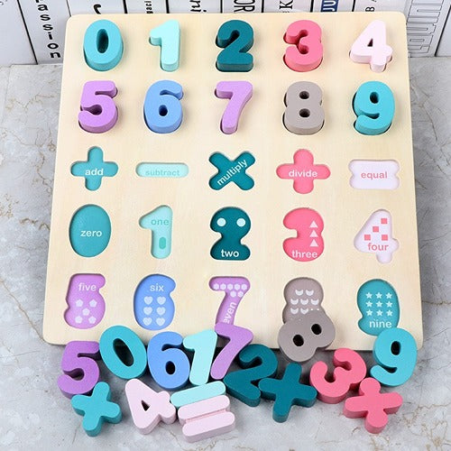 0 to 9 Digital Puzzle Board | Wooden Number Learning Educational Toy for Kids