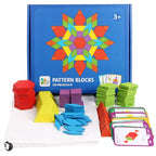Wooden Pattern Blocks 155 pcs | Kids Creative Shape & Symmetry Learning Toy
