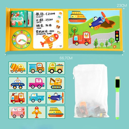 Magnetic Fun Traffic Puzzle | Kids Wooden Educational Road & Vehicle Learning Toy