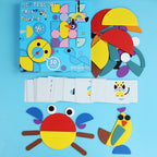 Montessori Creative Puzzle 50 Cards Set | Wooden Shape Learning Game for Kids 3–6