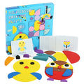Montessori Creative Puzzle 50 Cards Set | Wooden Shape Learning Game for Kids 3–6