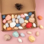 Wooden Balance Stone Blocks 36 Pcs | Beech Wood Stacking & Balance Toy Set