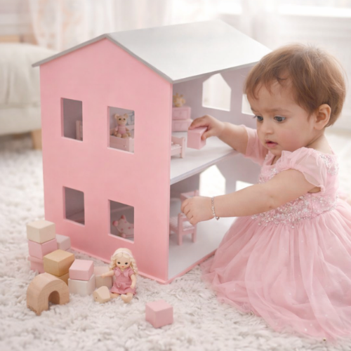 Pink Dream Wooden Dollhouse