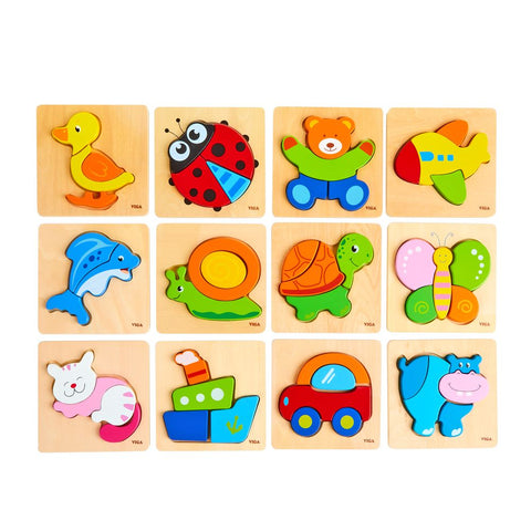 Block Puzzle -12 pcs Set w/Storage Shelf