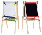 Standing Easel with Roll Paper | Kids Magnetic Drawing Board & Blackboard Set