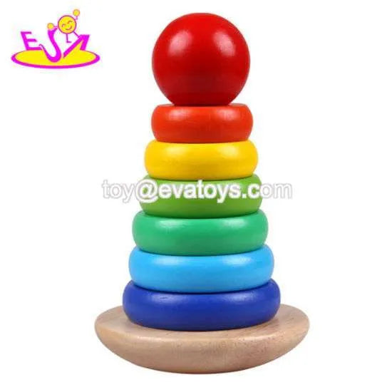 Rainbow Stacker Wooden Toy | Kids Color Sorting & Montessori Stacking Game