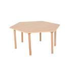 Hexagonal Table & Chairs | Kids Wooden Study Set with 4 Chairs