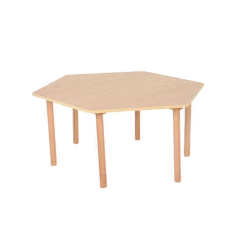 Hexagonal Table & Chairs | Kids Wooden Study Set with 4 Chairs