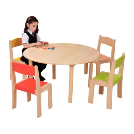Circular Wooden Nursery Tables | Early Years Classroom Round Kids Tables (0–6 Years)