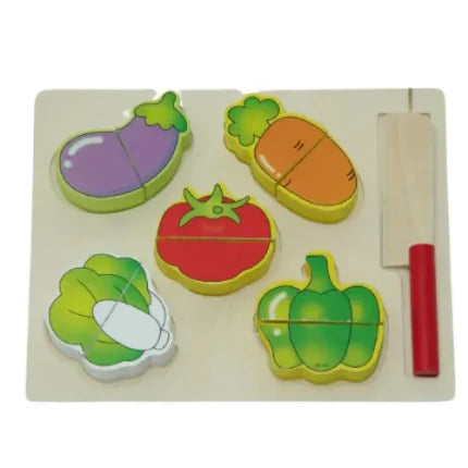 Vegetable Cutout Puzzle | Wooden Educational Fine Motor Skills Learning Toy for Kids