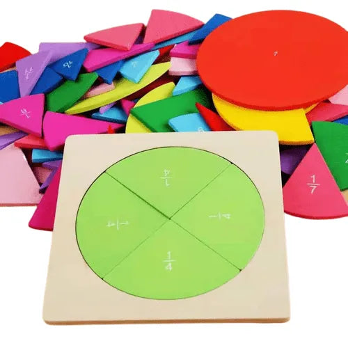 12 Fractions Circles Wooden 78 Pcs | Educational Math Learning Toy for Kids
