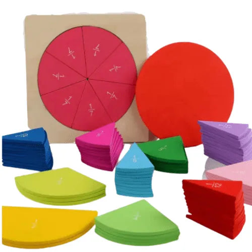 12 Fractions Circles Wooden 78 Pcs | Educational Math Learning Toy for Kids