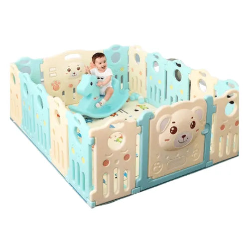 Baby Playpen Fence | Indoor Kids Play Yard in Candy Colors with Cushions