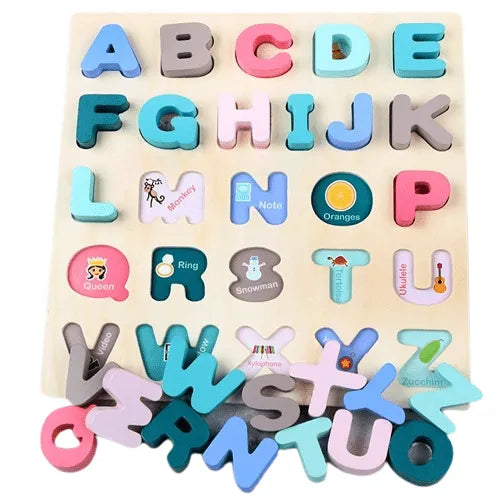 Capital Case Wooden Alphabet Puzzle | Educational ABC Learning Toy for Kids