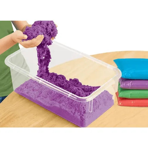 Colored Kinetic Sand Set | Kids Sensory Mold & Play Sand with Tools