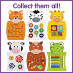 Wall Toys Set of 3 Animal Panels | Educational Sensory Activity Wall Toys for Kids