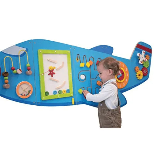 Large Aeroplane Activity Wall Panels | Kids Montessori Sensory Wall Toy