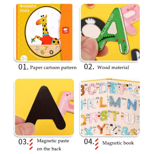 Magnetic Alphabet Book | Kids Montessori Learning Spelling Word Building Toy