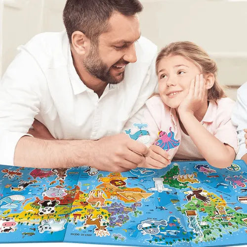 Magnetic Paradise World Map Puzzle | Kids Wooden Educational Jigsaw Toy