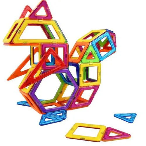 Magnetic Tiles Set, 118 Pcs STEM Educational Building Blocks for Kids,
