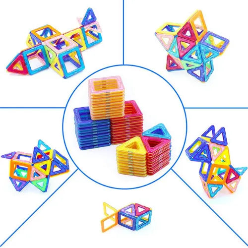 Magnetic Tiles Set, 118 Pcs STEM Educational Building Blocks for Kids,
