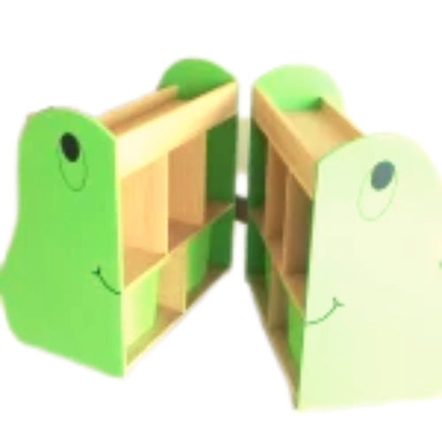Frog Book Shelf Set of 2 | Kids Library Storage & Classroom Book Organizer