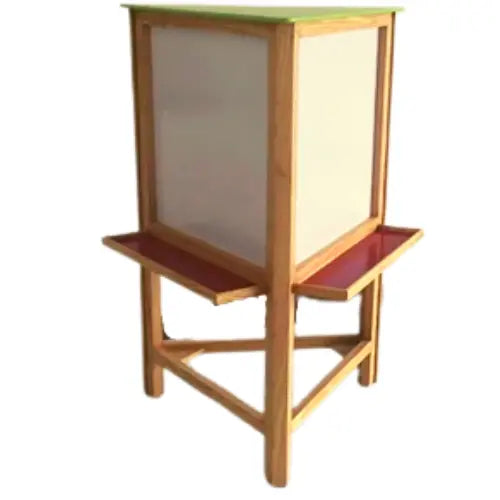 3 Sided Easel Stand | Wooden Colorful Kids Art Easel for Drawing & Learning