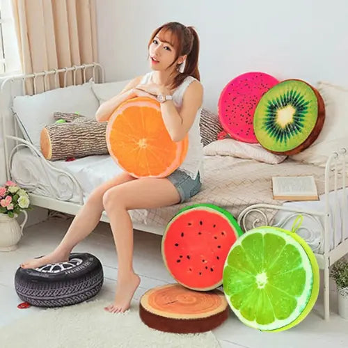 Fruit Cushion Seating Set of 7 | Kids Soft Floor Cushions for Learning & Play