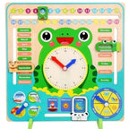 Multi Functional Wooden Calendar Clock | Kids Time Weather Learning Toy