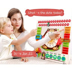 Wooden Calendar Weather Clock | Kids Educational Learning Time & Weather Toy