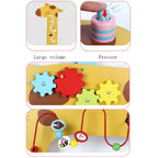 Wooden Activity Puzzle Wall Game Giraffe | Kids Sensory Height Chart Wall Toy
