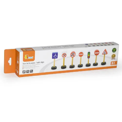 Traffic Sign Set (7 Pcs) | Kids Road Safety Educational Toy & Train Set Accessory