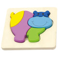 Shape Block Puzzle Hippo | Wooden 4 Piece Puzzle for Kids 18+ Months