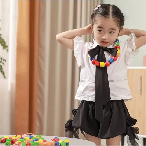 Lacing Beads Big 90 PCS | Wooden Educational Threading Toy for Kids