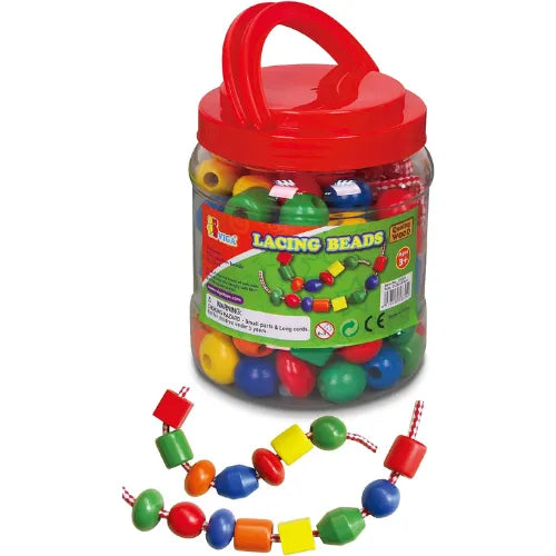Lacing Beads Big 90 PCS | Wooden Educational Threading Toy for Kids