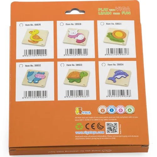 Shape Block Puzzle Snail | Wooden 4 Piece Toddler Learning Puzzle 18+ Months