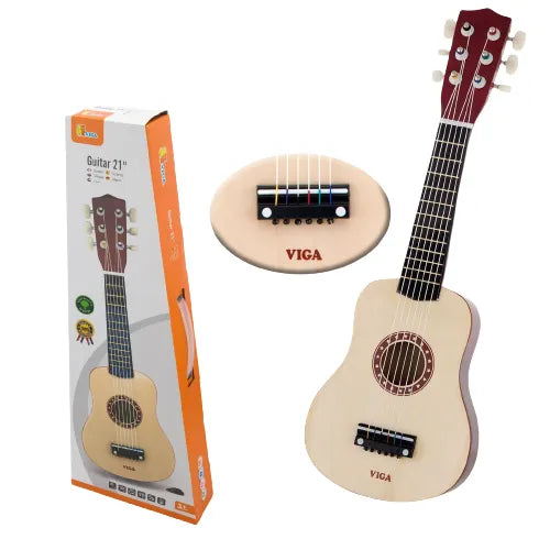 Guitar 21″ Natural | Wooden Kids Musical Guitar VIGA Educational Toy