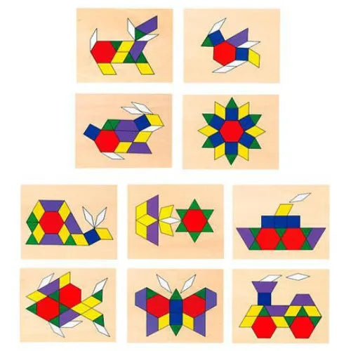 Wooden Pattern Board & Block | Kids Montessori Shape & Color Learning Toy