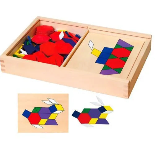 Wooden Pattern Board & Block | Kids Montessori Shape & Color Learning Toy