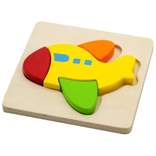 Wooden Aeroplane Puzzle | Kids Mini Aircraft Shape Learning Puzzle Toy