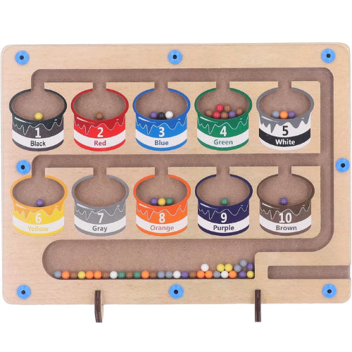 Magnetic Color and Number Maze | Montessori Wooden Learning Toy for Kids