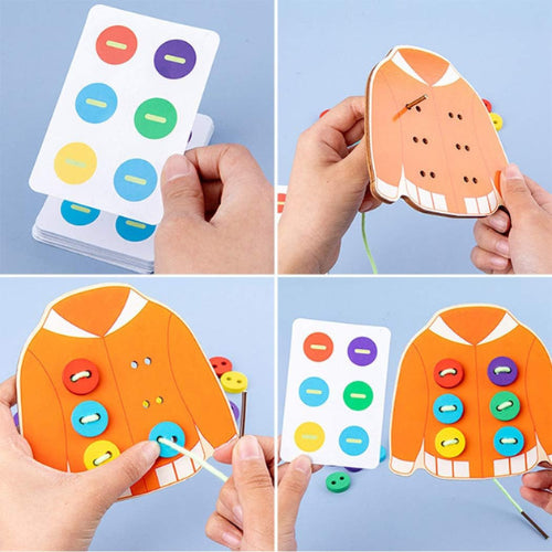 Early Education Clothes Buttons Toy | Kids Fine Motor Skills Learning Board