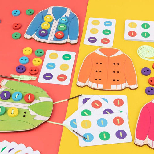 Early Education Clothes Buttons Toy | Kids Fine Motor Skills Learning Board