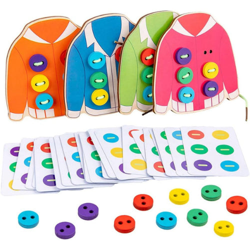 Early Education Clothes Buttons Toy | Kids Fine Motor Skills Learning Board