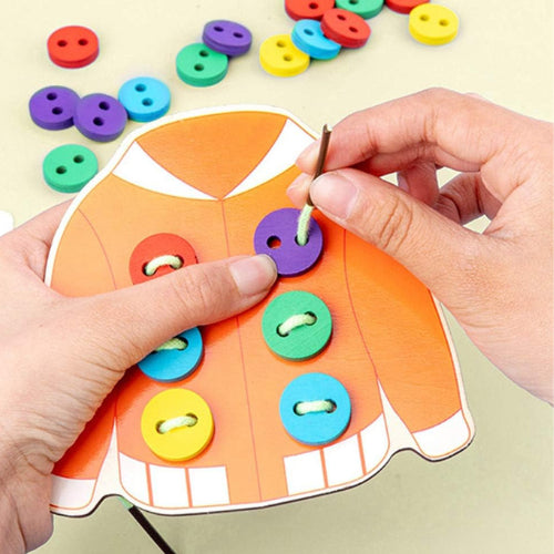 Early Education Clothes Buttons Toy | Kids Fine Motor Skills Learning Board