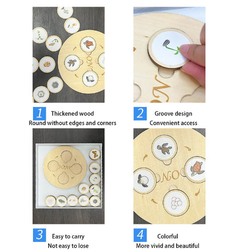 Life Cycle Puzzle Board | Kids Wooden Educational Biology Learning Puzzle Toy