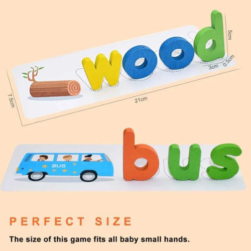 Spelling Game Educational Toy | Wooden Alphabet Word Building Learning Set for Kids