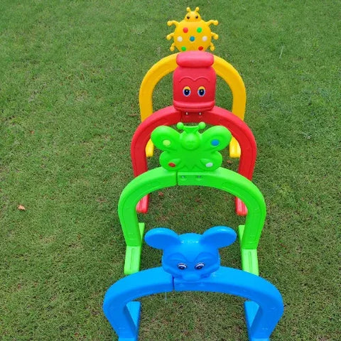 Kids Play Tunnel Hurdles